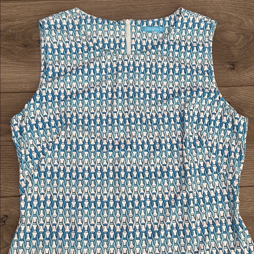 J. McLaughlin Sophia Catalina Cloth Sleeveless Geometric Blue White Size Medium‎ - Picture 6 of 12